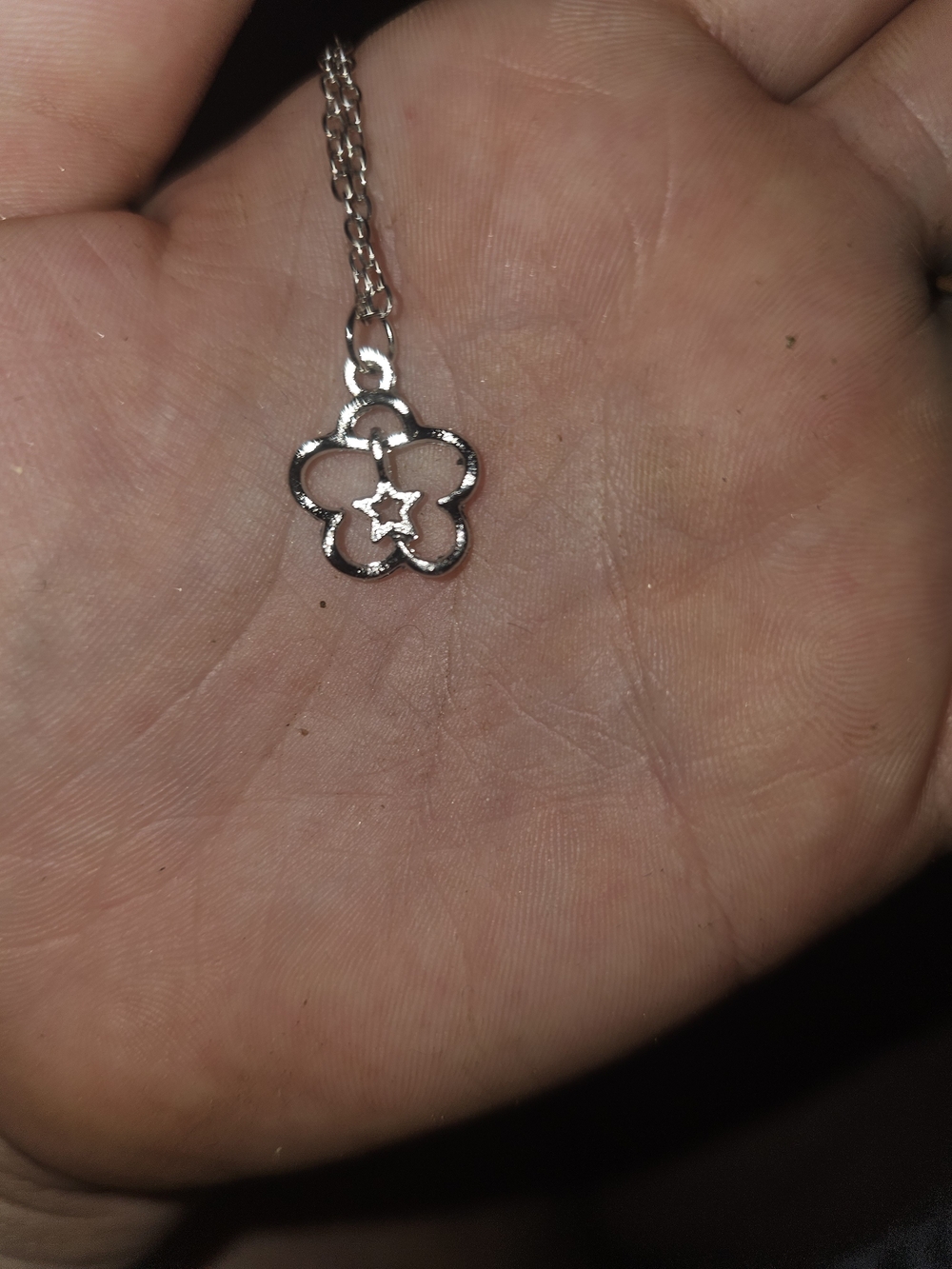 Silver Flower Star Pendant Necklace - Women's Necklace